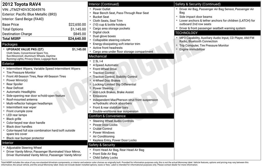 Used 2012 Toyota RAV4 FWD w/ Upgrade Value Pkg image 8