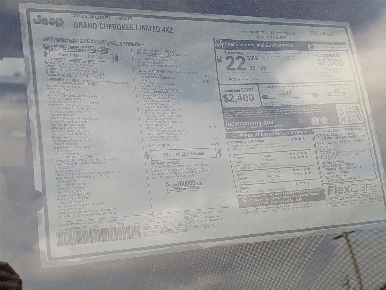 New 2025 Jeep Grand Cherokee Limited w/ Luxury Tech Group II image 38