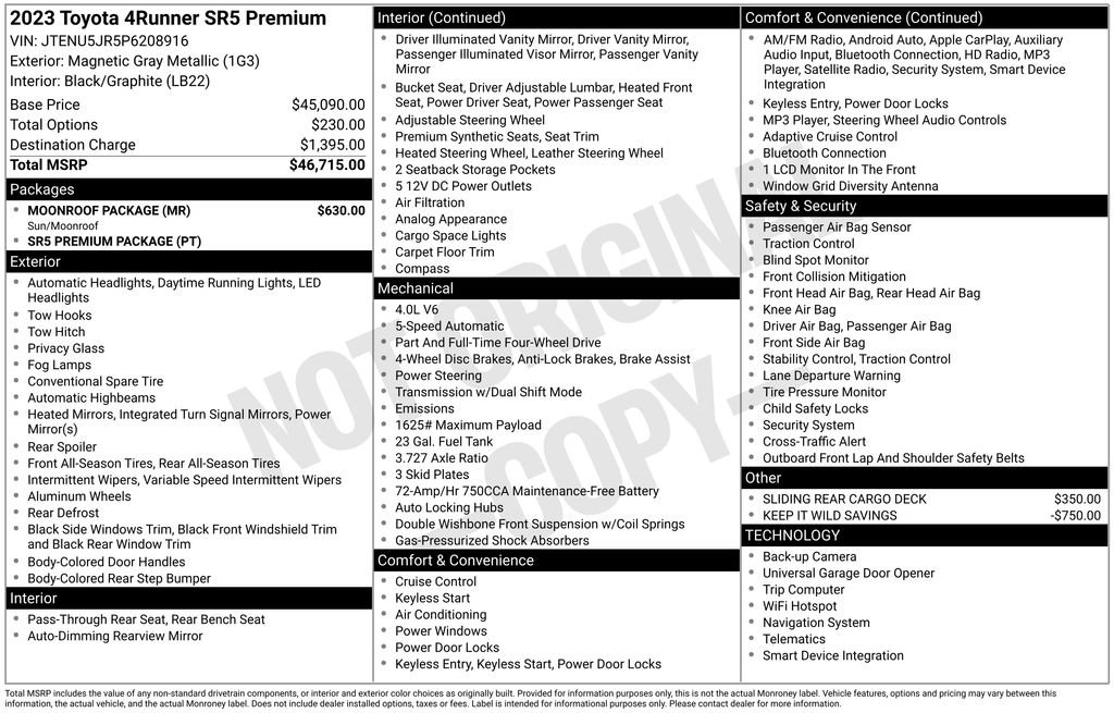 Used 2023 Toyota 4Runner SR5 Premium w/ Moonroof Package image 37