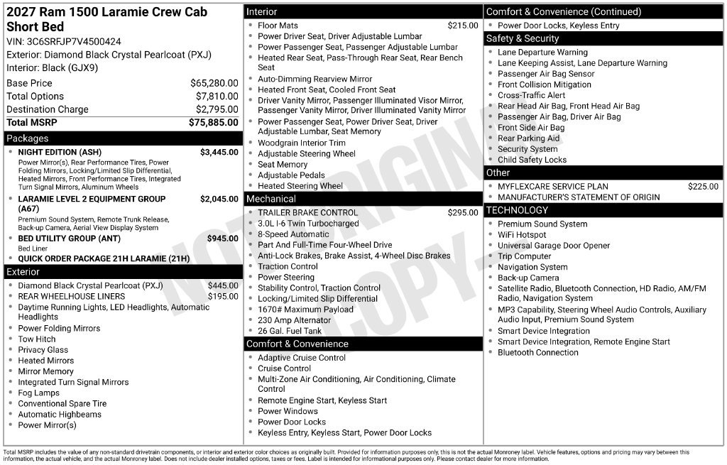 New 2027 RAM 1500 Laramie w/ Night Edition AWD/4WD image 2
