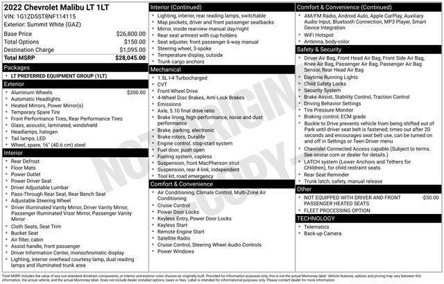 Used 2022 Chevrolet Malibu LT image 15