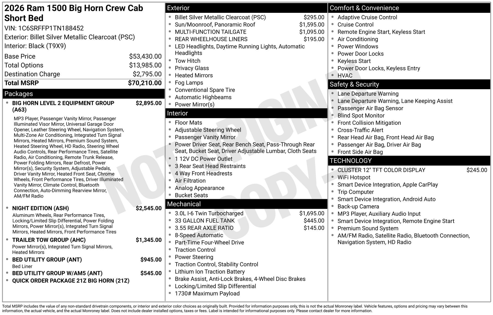 New 2026 RAM 1500 Big Horn AWD/4WD image 1