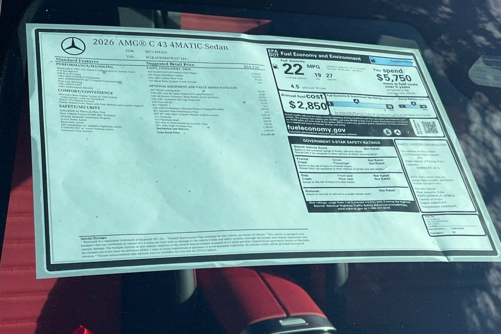 New 2026 Mercedes-Benz C 43 AMG 4MATIC Sedan image 28