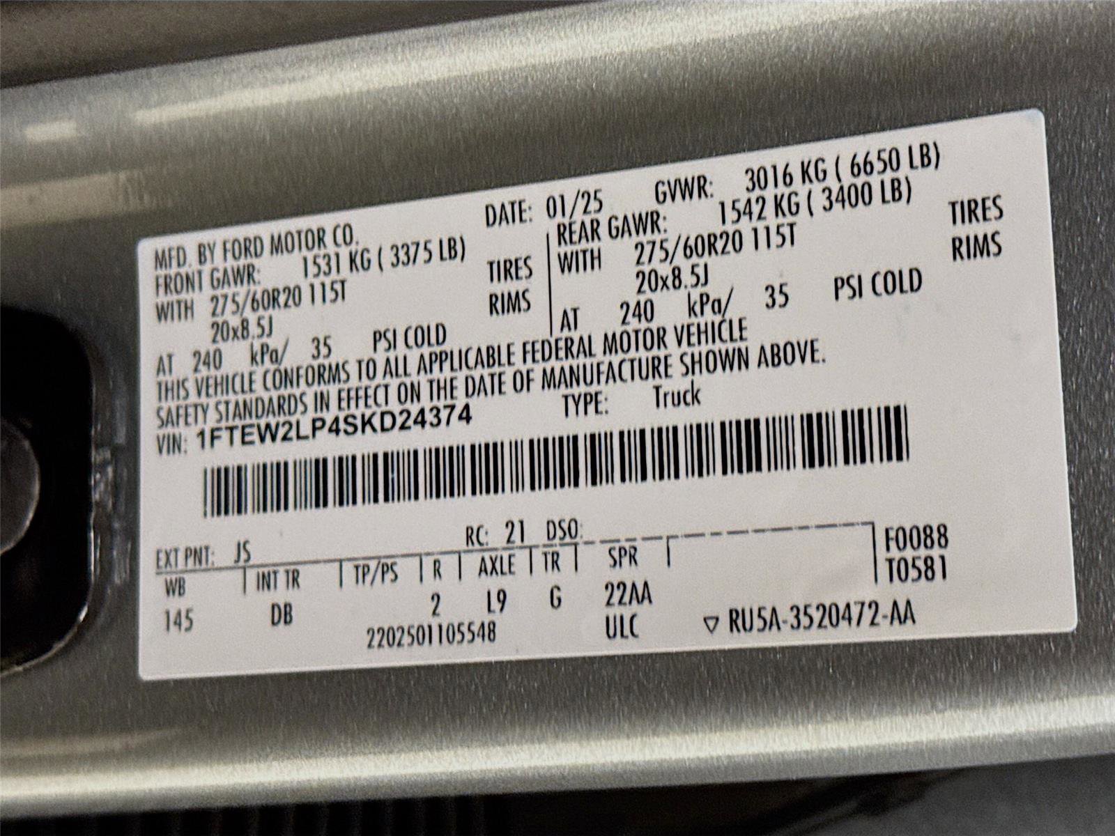 Certified 2025 Ford F150 STX w/ Equipment Group 200A image 29