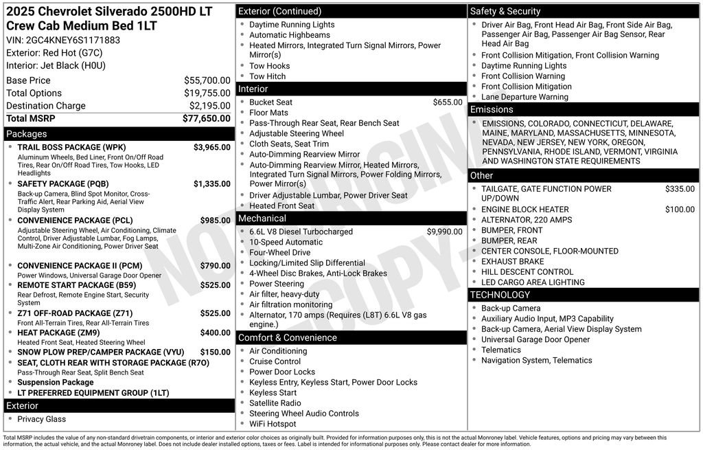 New 2025 Chevrolet Silverado 2500 LT w/ Trail Boss Package image 18