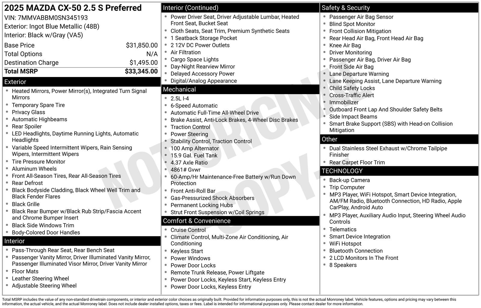 Certified 2025 MAZDA CX-50 AWD 2.5 S w/ Preferred Package image 40