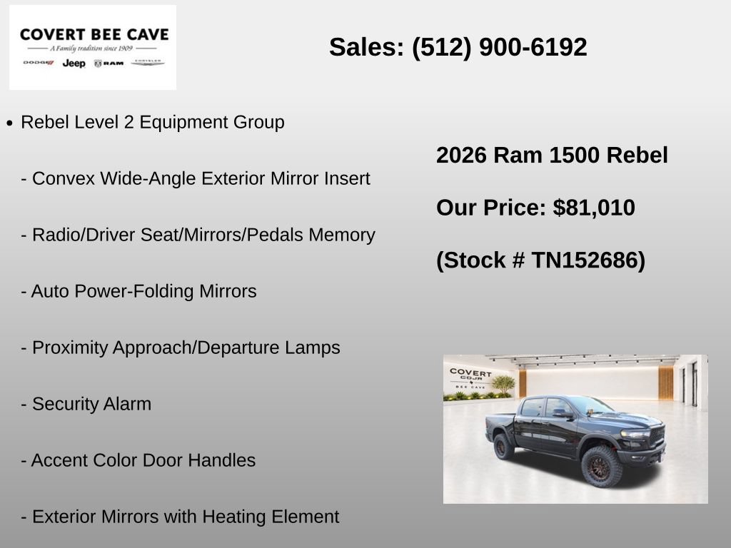 New 2026 RAM 1500 Rebel w/ Advanced Safety Group II AWD/4WD image 25