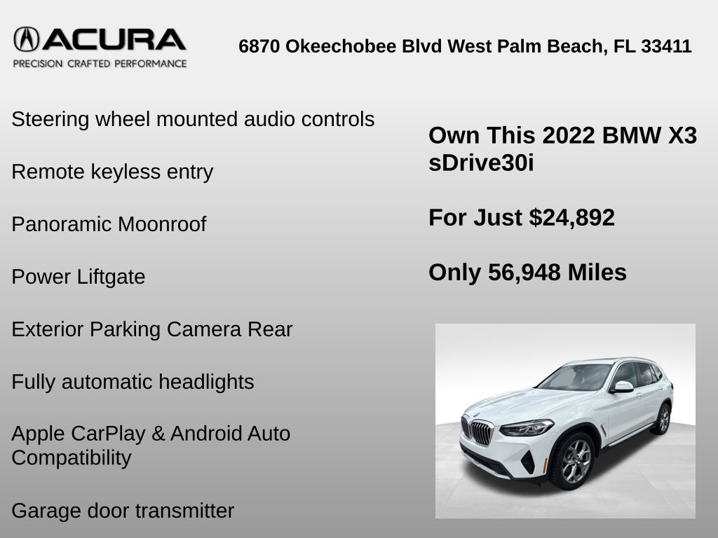 Used 2022 BMW X3 sDrive30i w/ Convenience Package RWD image 12