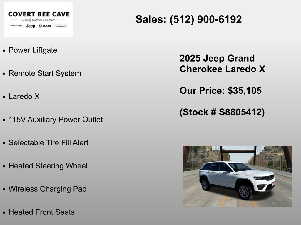 New 2025 Jeep Grand Cherokee Laredo X w/ Luxury Tech Group I RWD image 18