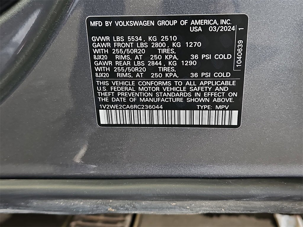 Used 2024 Volkswagen Atlas Cross Sport SE image 36