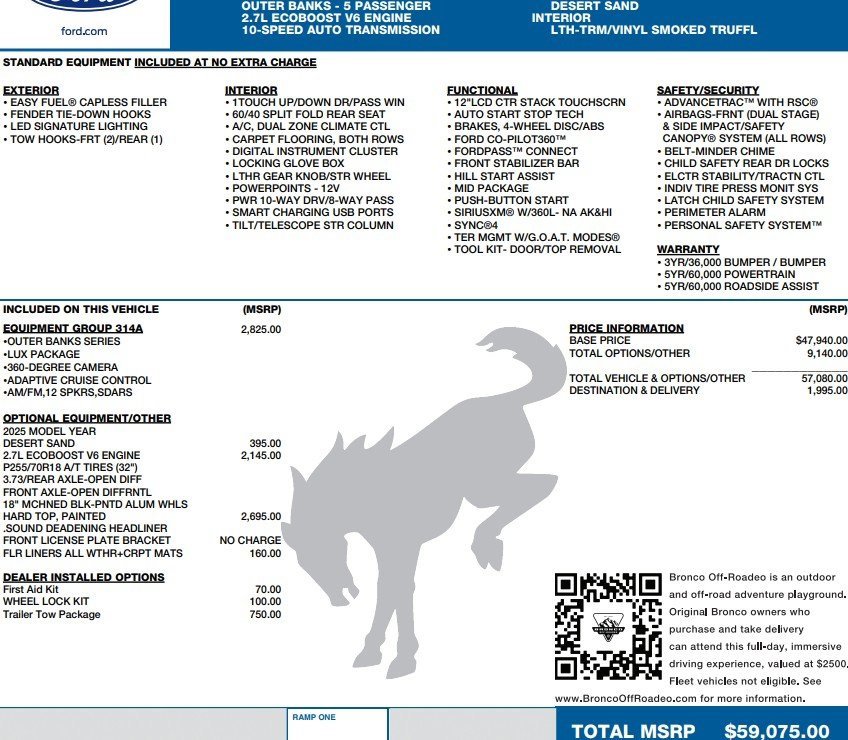 Used 2025 Ford Bronco Outer Banks image 2