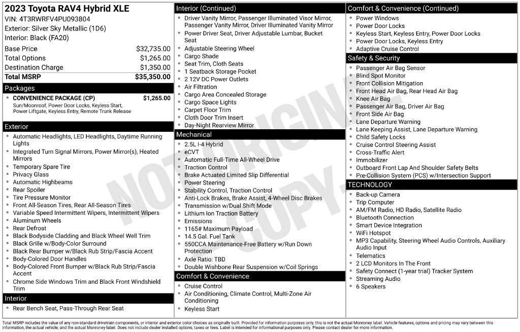Used 2023 Toyota RAV4 XLE w/ Convenience Package AWD/4WD image 39