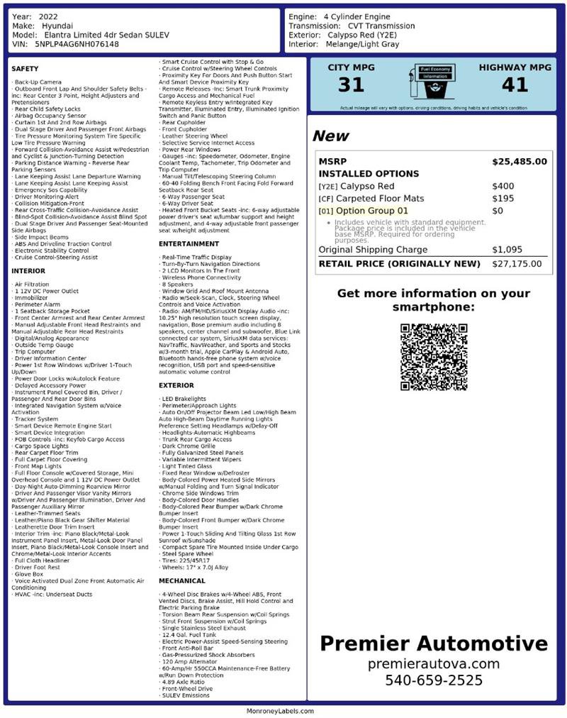 Used 2022 Hyundai Elantra Limited FWD image 3