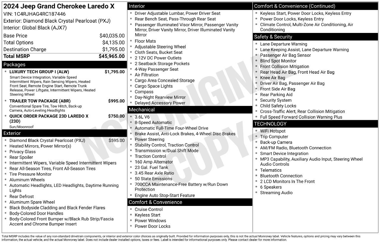 Used 2024 Jeep Grand Cherokee Laredo X w/ Luxury Tech Group I AWD/4WD image 9