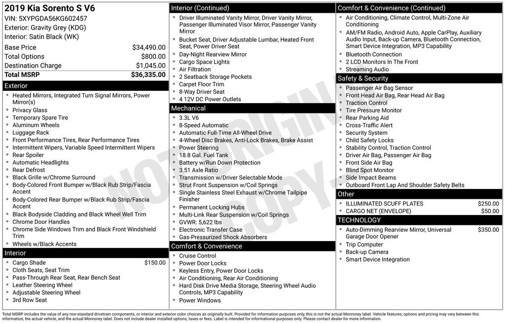 Used 2019 Kia Sorento S AWD/4WD image 11