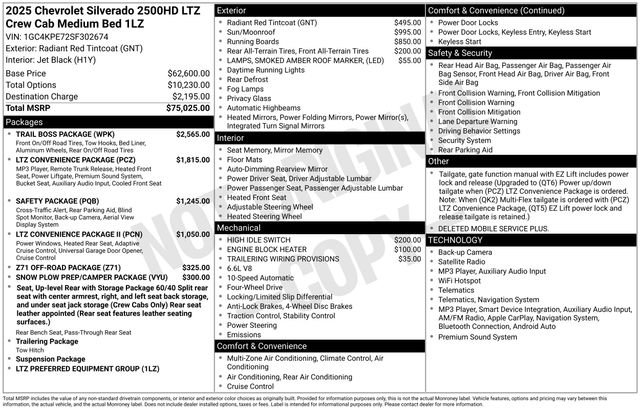 Certified 2025 Chevrolet Silverado 2500 LTZ w/ Trail Boss Package AWD/4WD image 6