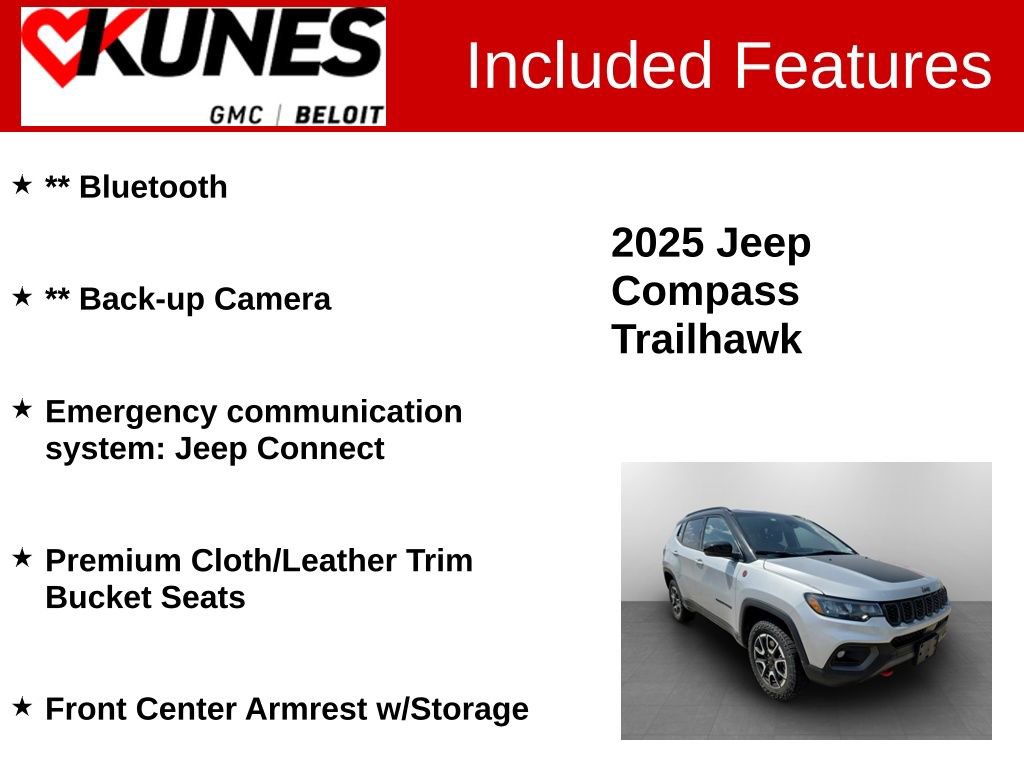 Used 2025 Jeep Compass Trailhawk w/ Trailer Tow Group AWD/4WD image 2