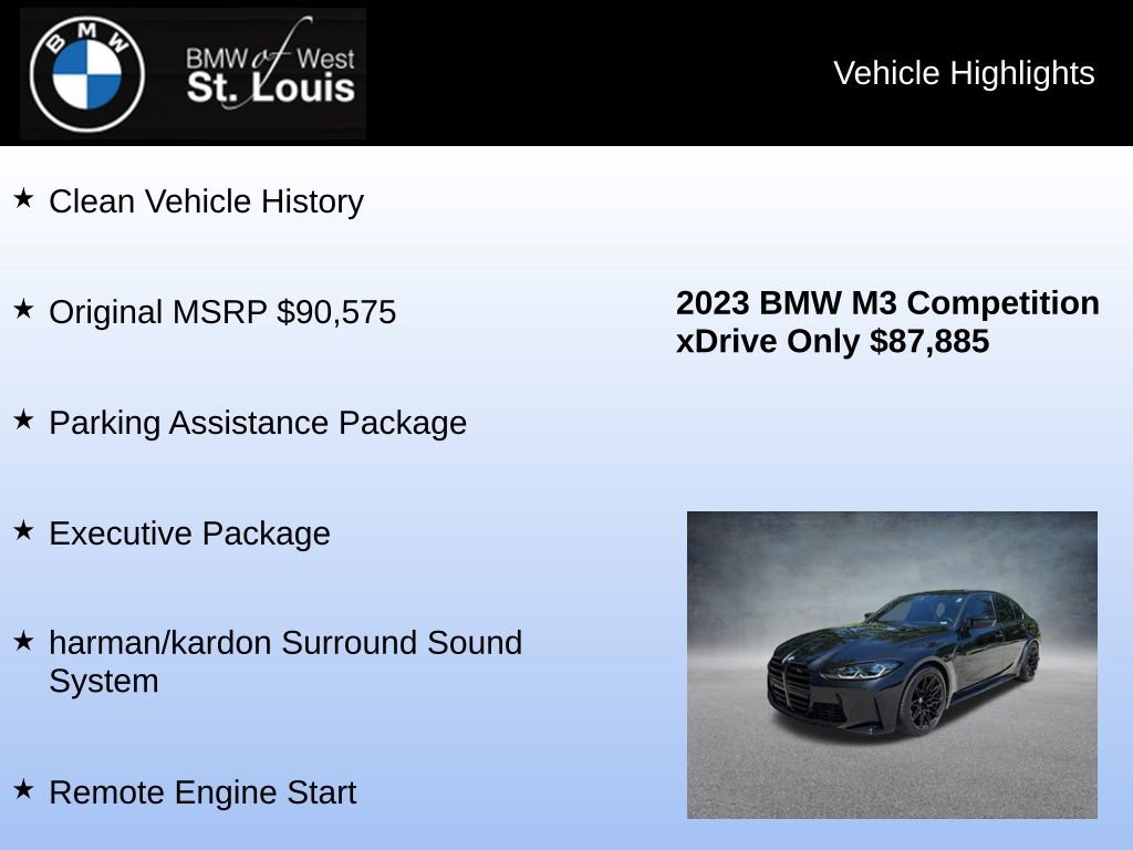 Used 2023 BMW M3 Competition w/ Executive Package AWD/4WD image 8