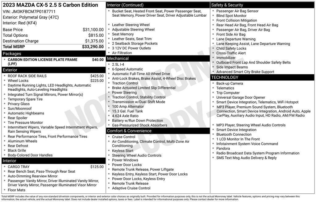 Used 2023 MAZDA CX-5 Carbon Edition AWD/4WD image 10