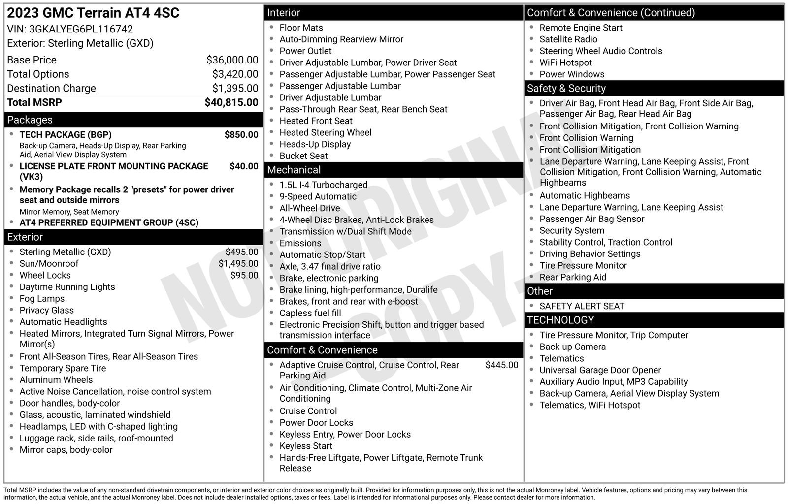 Used 2023 GMC Terrain AT4 w/ Tech Package AWD/4WD image 26