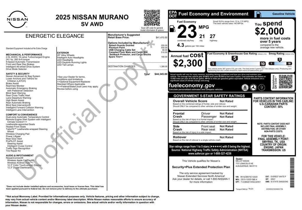 Used 2025 Nissan Murano SV AWD/4WD image 3