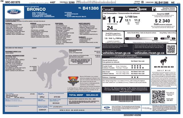 Certified 2022 Ford Bronco 4-Door image 37