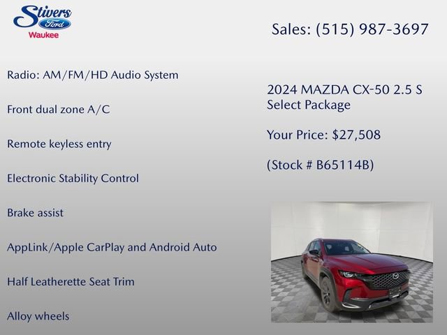 Used 2024 MAZDA CX-50 AWD 2.5 S w/ Select Package image 15