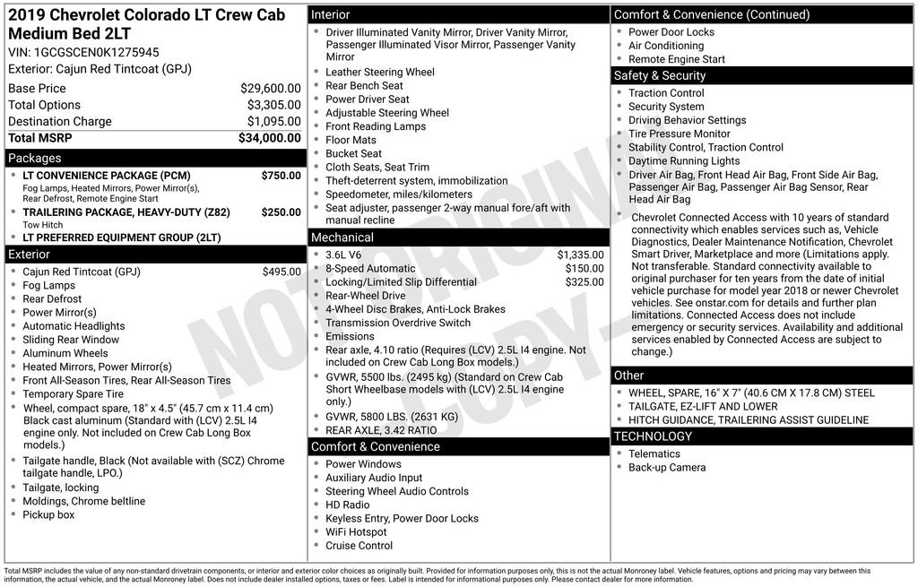 Used 2019 Chevrolet Colorado LT w/ LT Convenience Package RWD image 45