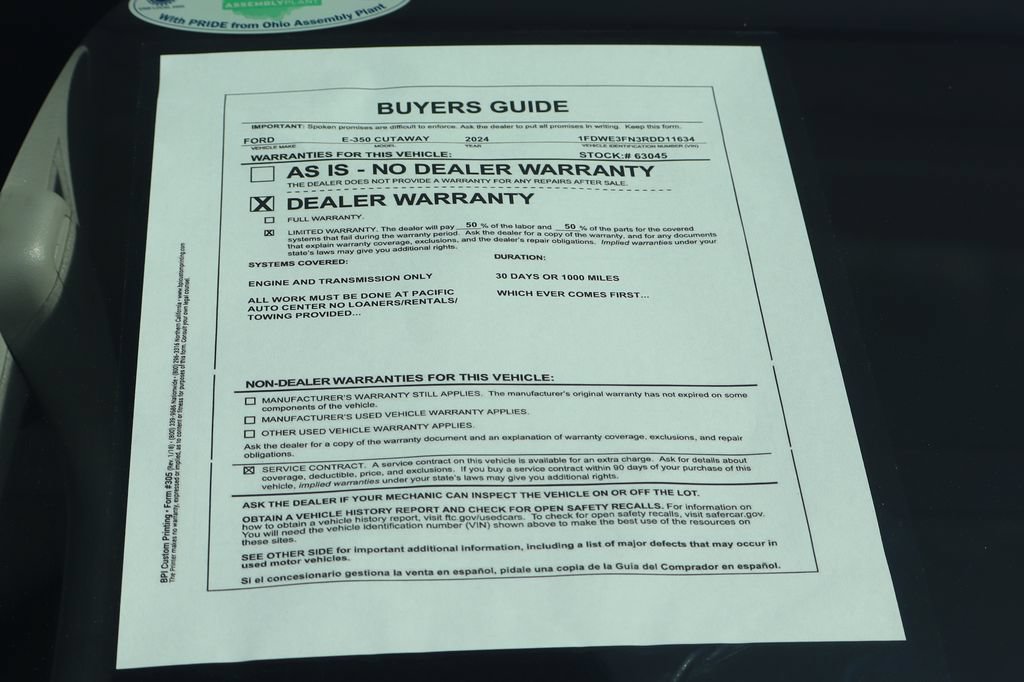 Used 2024 Ford E-350 and Econoline 350 Super Duty w/ Power Windows & Locks Group RWD image 45
