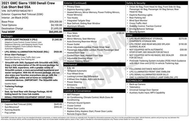 Used 2021 GMC Sierra 1500 Denali w/ Driver Alert Package II AWD/4WD image 46