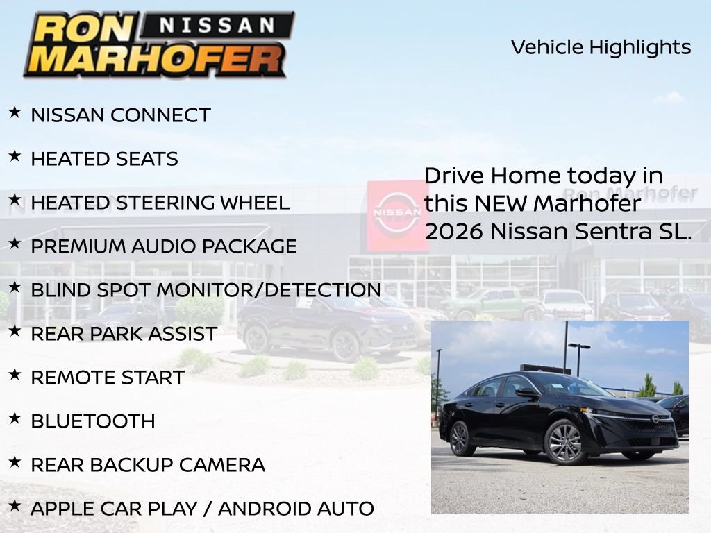 New 2026 Nissan Sentra SL w/ Floor Mat Package FWD image 14