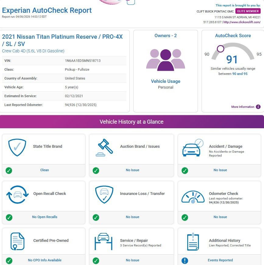 Used 2021 Nissan Titan PRO-4X w/ Pro-4x Convenience Package AWD/4WD image 3