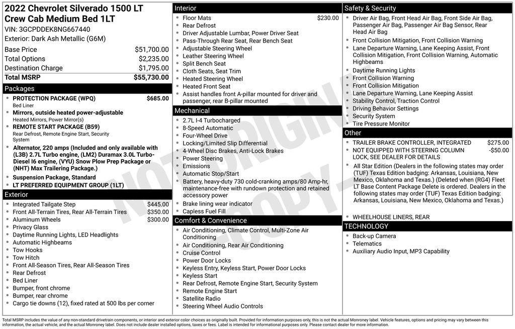 Used 2022 Chevrolet Silverado 1500 LT w/ Protection Package AWD/4WD image 2