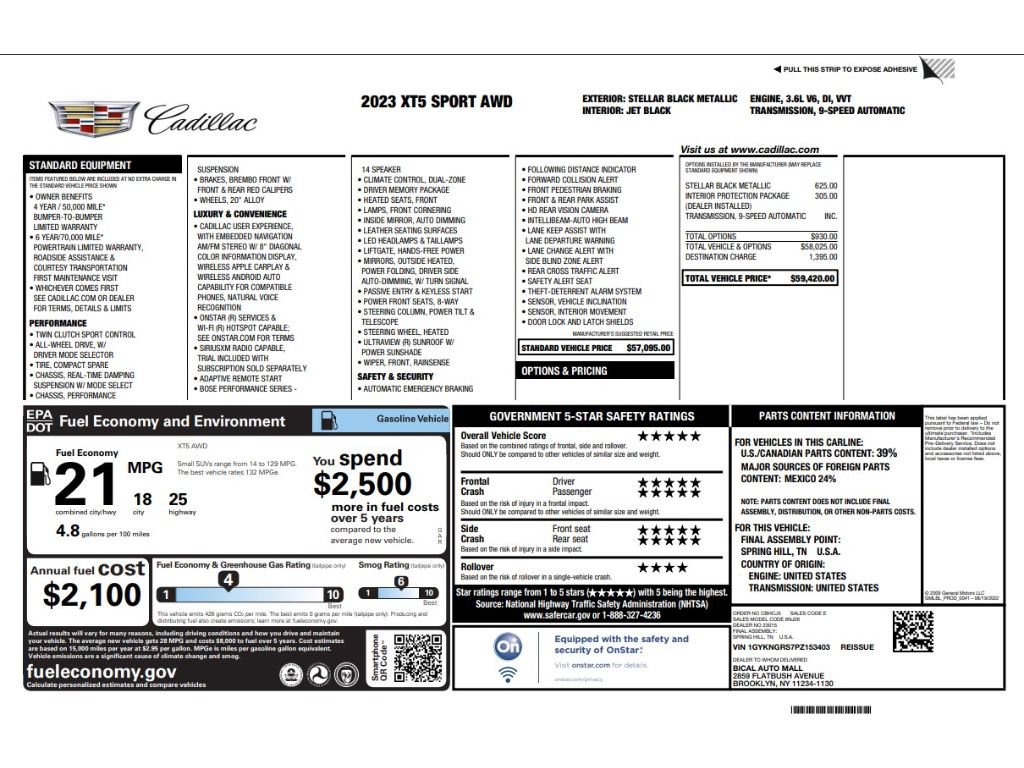 Certified 2023 Cadillac XT5 Sportv AWD/4WD image 7