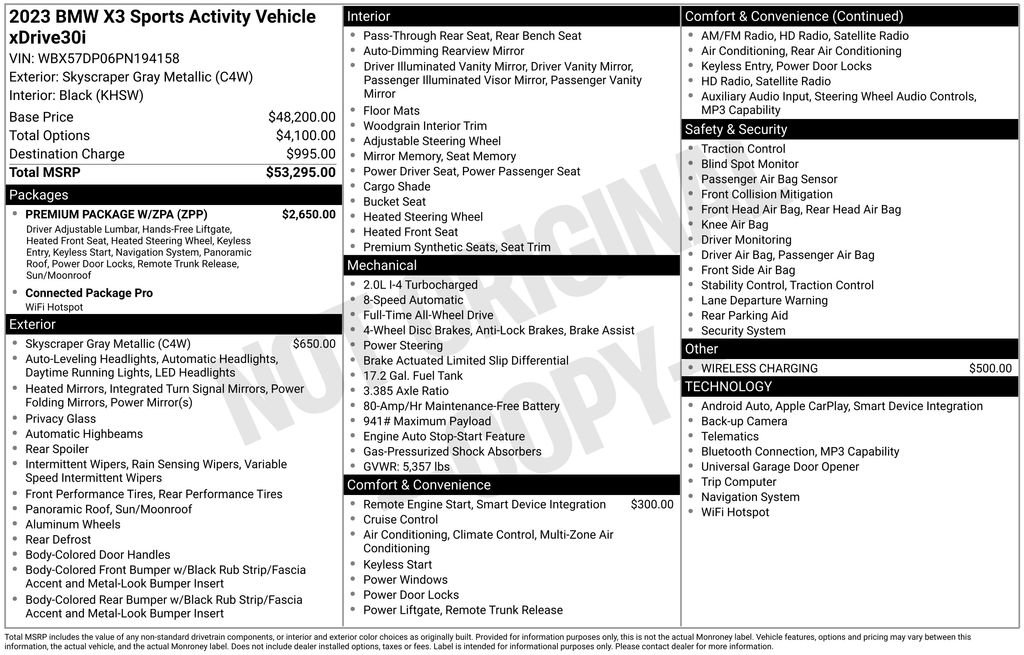 Used 2023 BMW X3 xDrive30i w/ Premium Package w/ZPA image 5