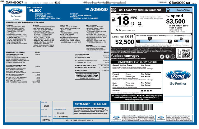 Used 2016 Ford Flex SEL w/ Equipment Group 202A AWD/4WD image 8