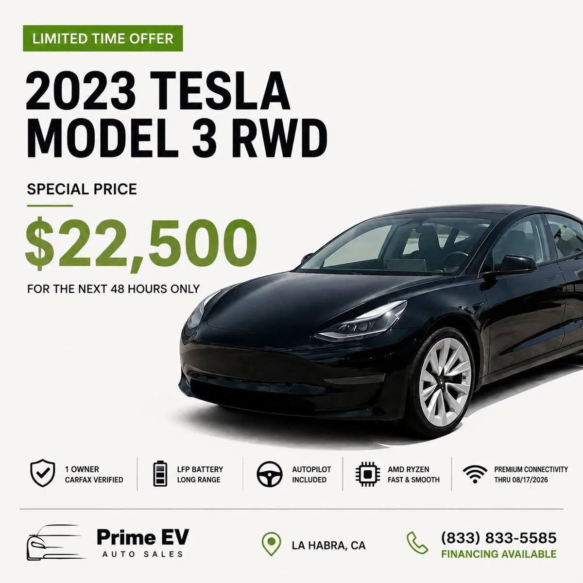 Used 2023 Tesla Model 3 Standard Range