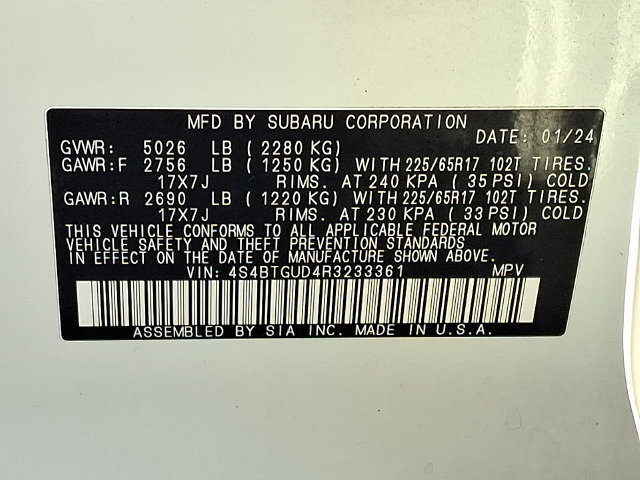 Certified 2024 Subaru Outback Wilderness AWD/4WD image 29