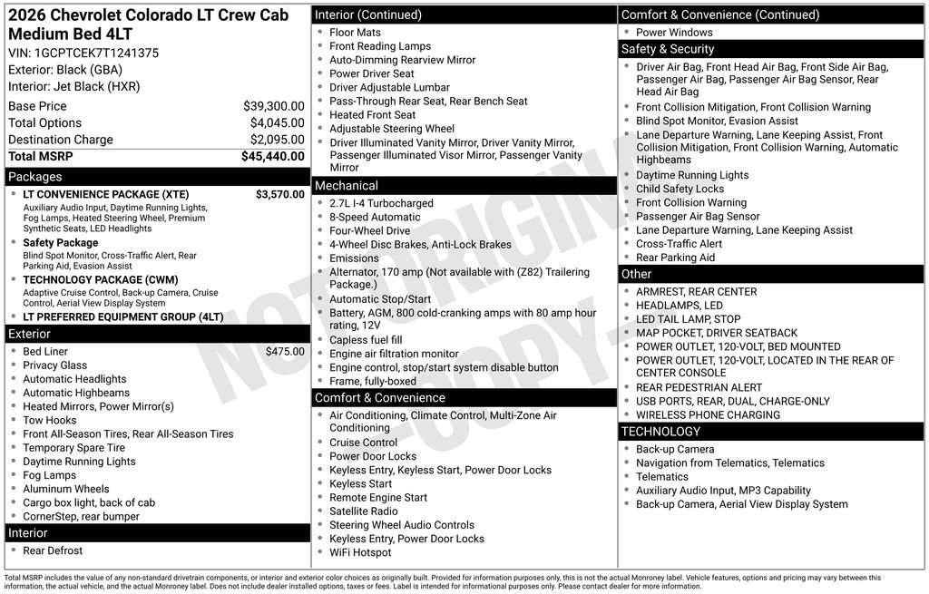 New 2026 Chevrolet Colorado LT w/ LT Convenience Package AWD/4WD image 31
