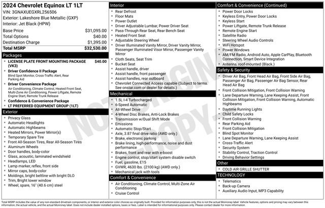 Certified 2024 Chevrolet Equinox LT AWD/4WD image 34