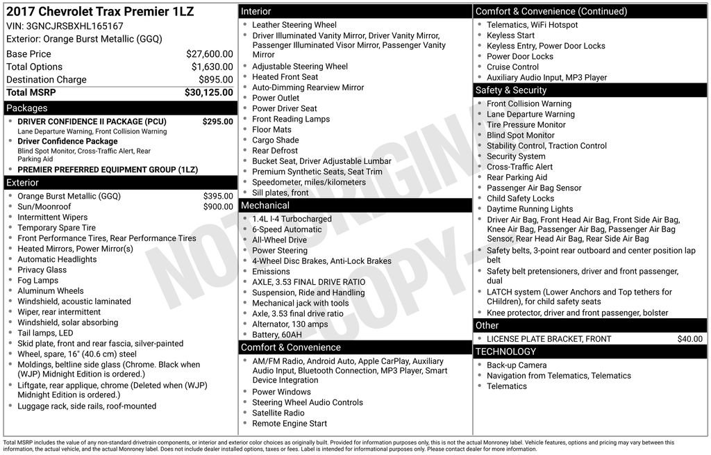 Used 2017 Chevrolet Trax Premier w/ Driver Confidence II Package image 2