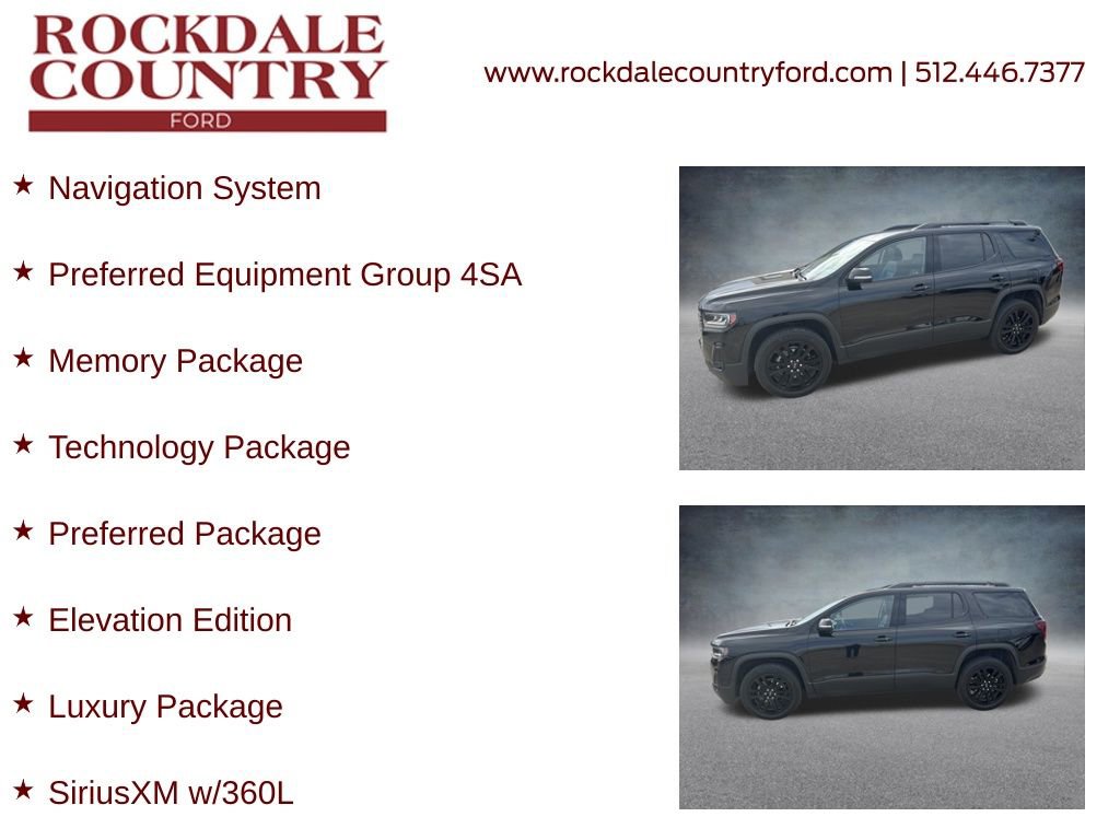 Used 2022 GMC Acadia SLT w/ Elevation Edition image 7