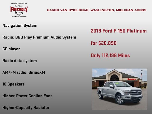 Used 2018 Ford F150 Platinum w/ Equipment Group 701A Luxury image 15