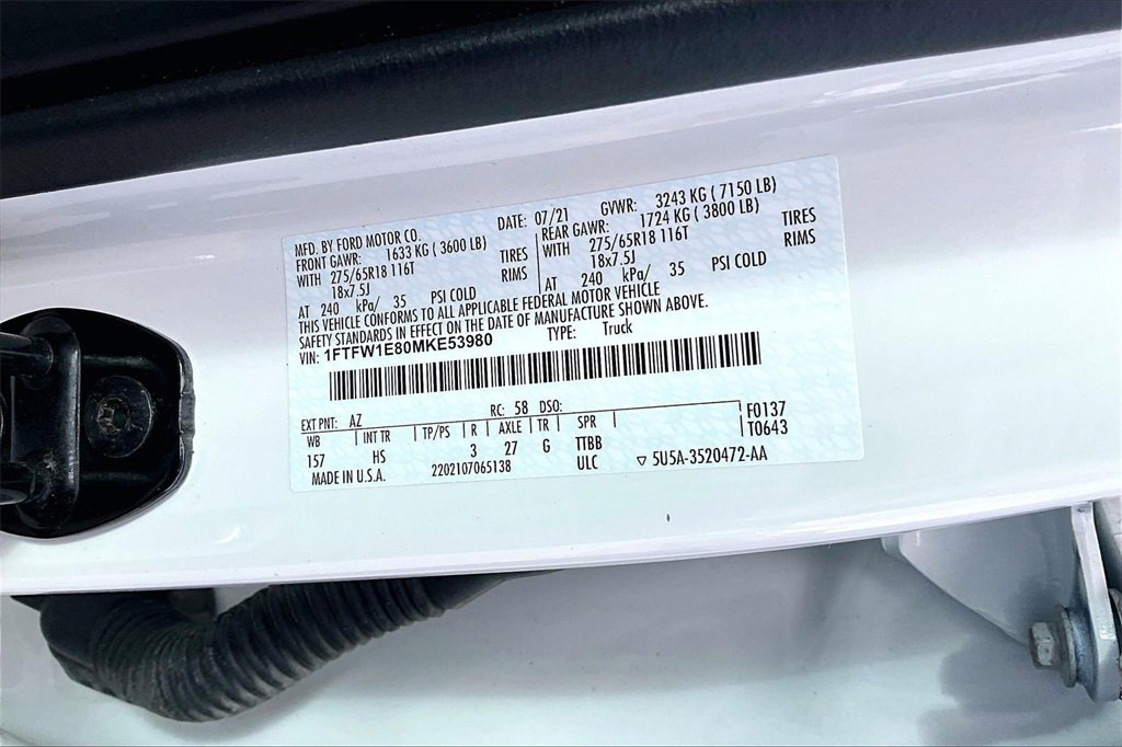 Used 2021 Ford F150 Lariat w/ Equipment Group 502A High image 35