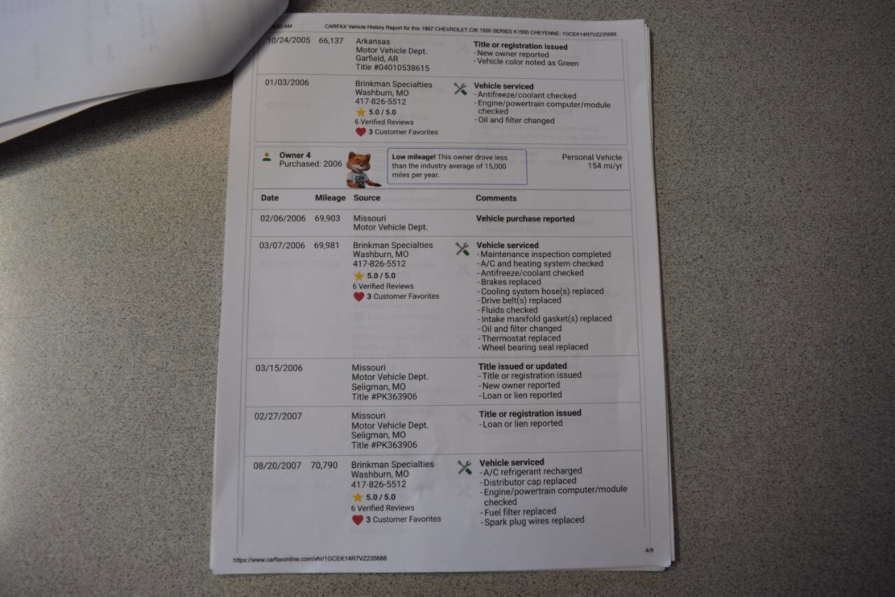 Used 1997 Chevrolet Silverado 1500 4x4 Regular Cab w/ Preferred Equipment Group 2 image 75