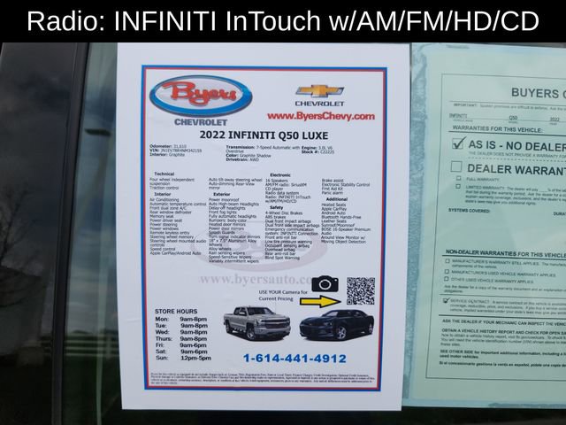 Used 2022 INFINITI Q50 Luxe w/ Cargo Package AWD/4WD image 13