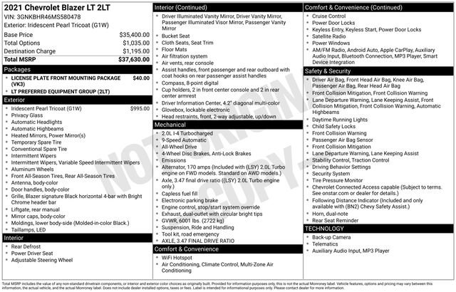 Used 2021 Chevrolet Blazer LT image 32