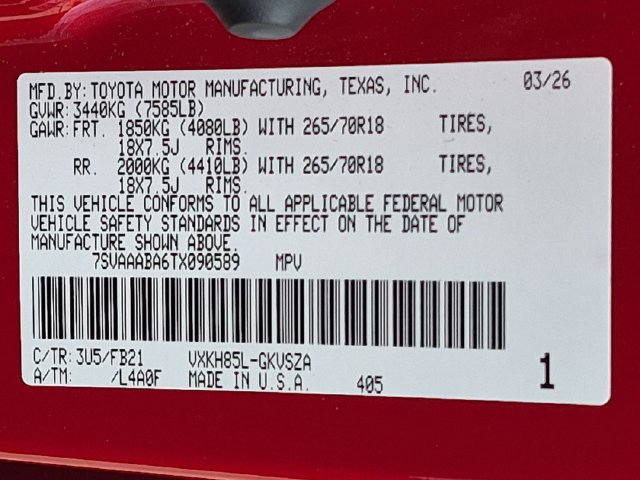Certified 2026 Toyota Sequoia SR5 w/ TRD Off-Road Package AWD/4WD image 36