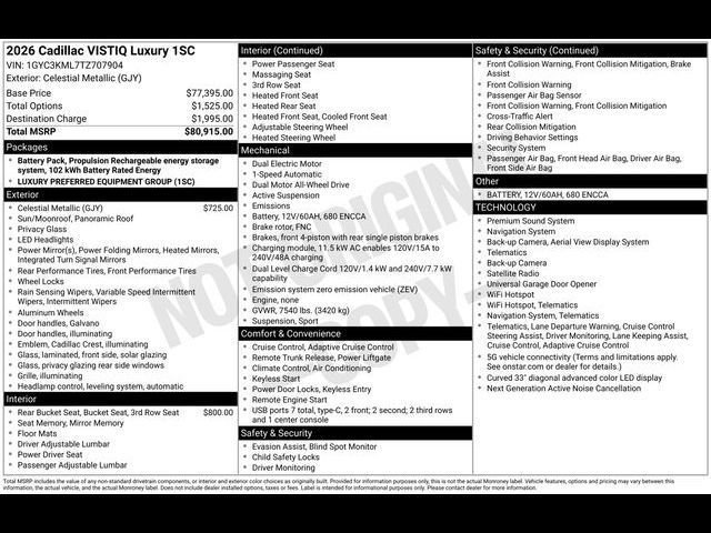 Certified 2026 Cadillac Vistiq Premium Luxury AWD/4WD image 32