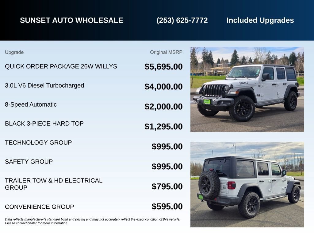 Used 2020 Jeep Wrangler Unlimited Willys image 22